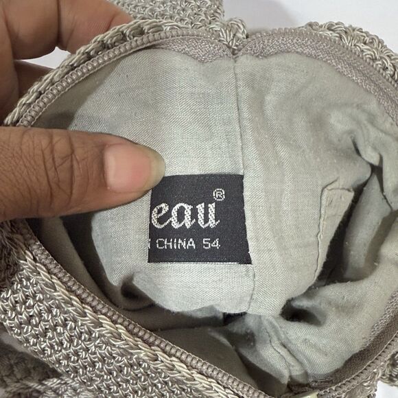 CHATEAU CROCHET GRAY VINTAGE CLUTCH PURSE CROSSBODY BAG BOHO STYLE - Picture 6 of 15